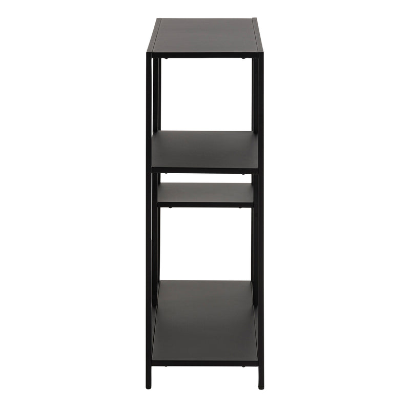 Newcastle Asymmetrical Bookcase with 3 Shelves in Matt Black — detail view