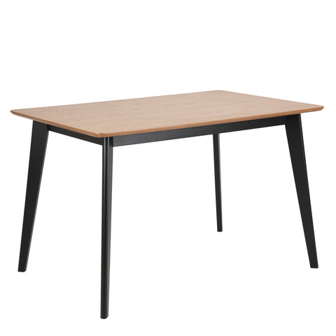 Roxby Dining Table in Oak & Black 120x80cm — front view