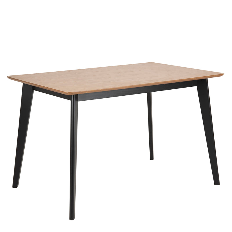 Roxby Dining Table in Oak & Black 120x80cm — front view