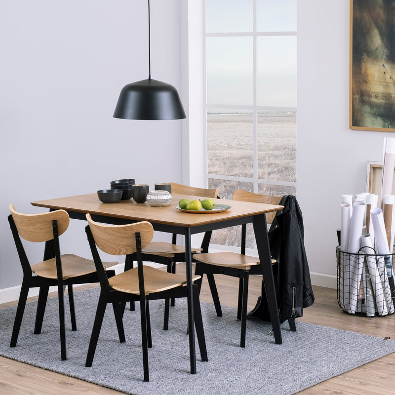 Roxby Dining Table in Oak & Black 120x80cm — detail view