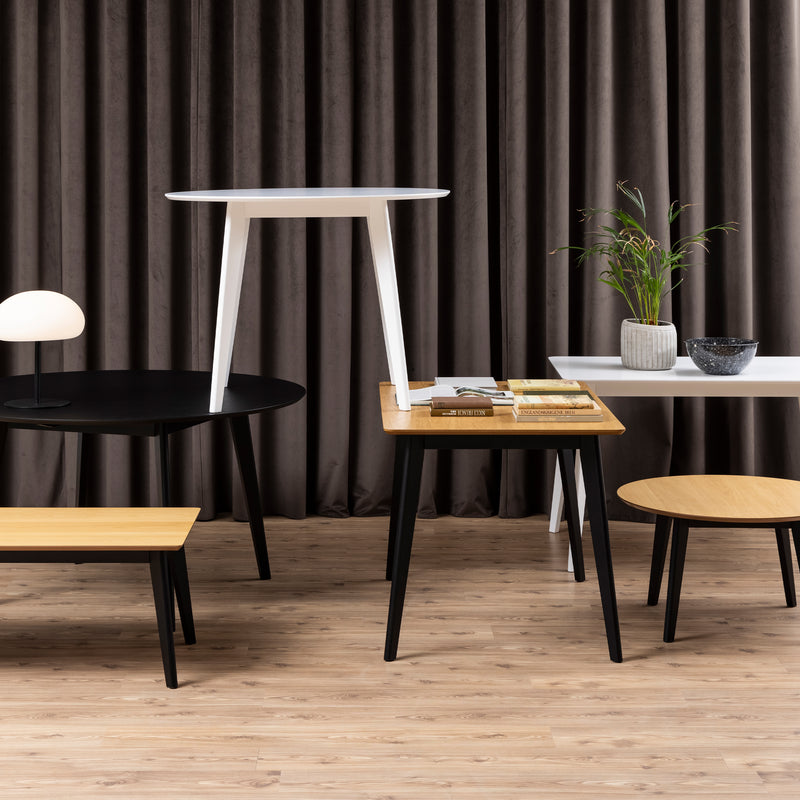 Roxby Dining Table in Oak & Black 120x80cm — alternative angle