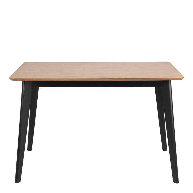 Roxby Dining Table in Oak & Black 120x80cm includes 4 Roxby Dining Chairs in Black and Oak — detail view