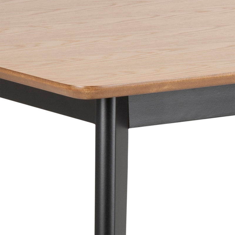 Roxby Dining Table in Oak & Black 120x80cm includes 4 Roxby Dining Chairs in Black and Oak — alternative angle