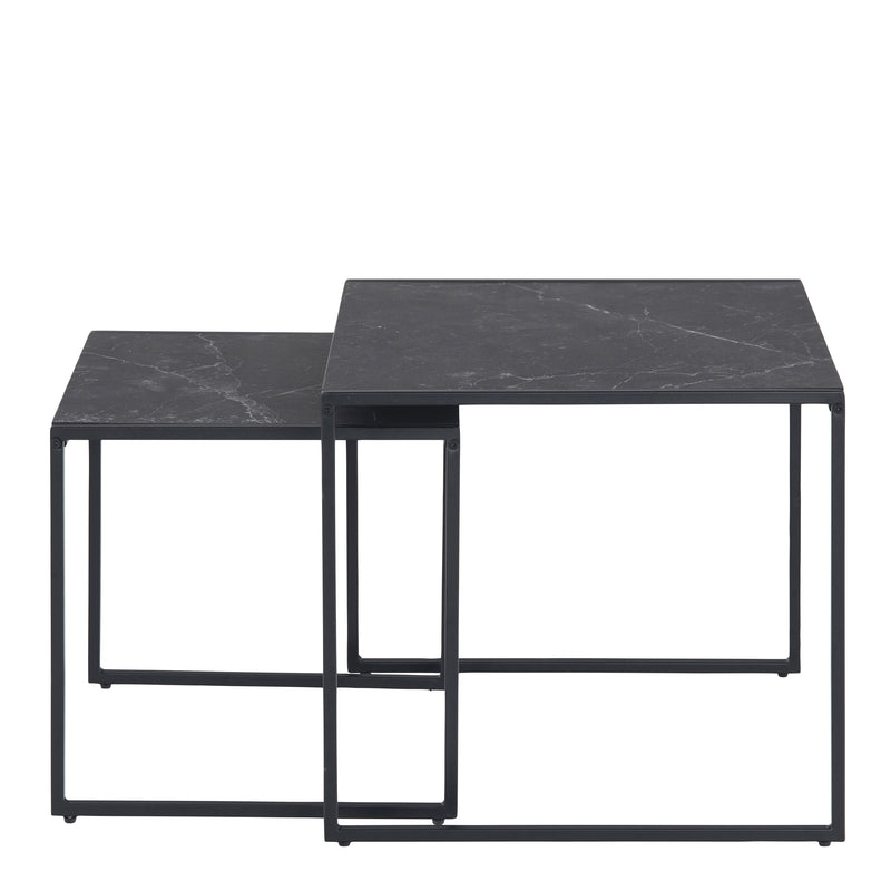Infinity Nest of Tables in Black Matt Set of 2 — side angle
