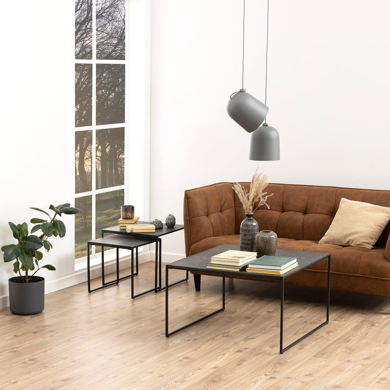Infinity Nest of Tables in Black Matt Set of 2 — detail view