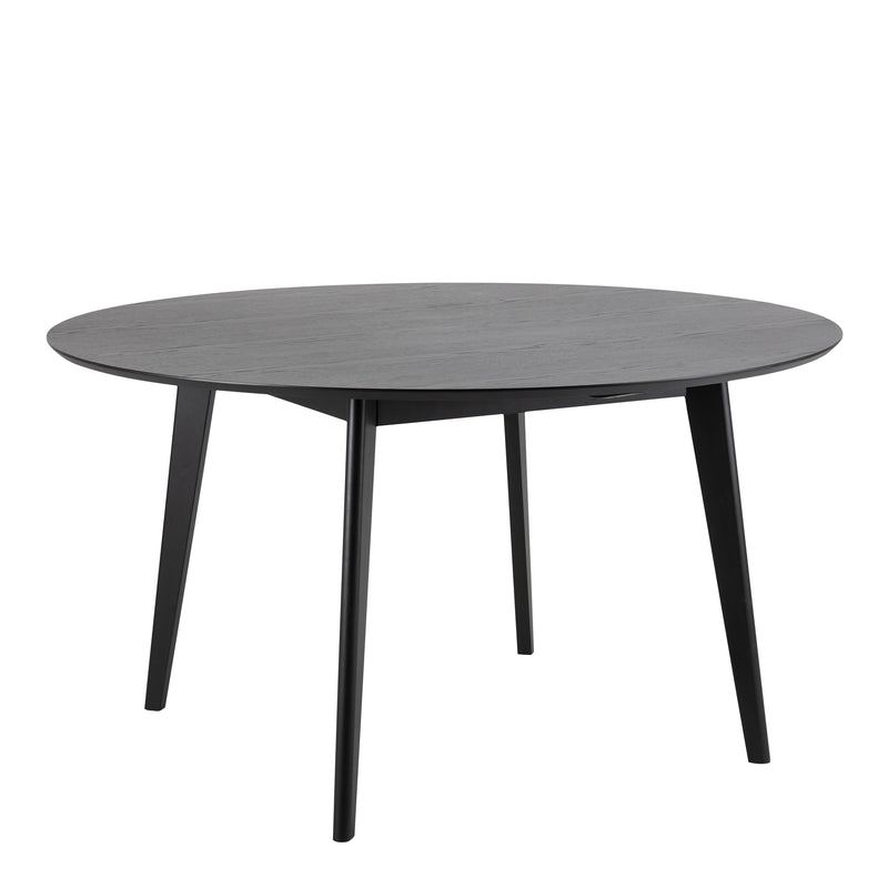 Roxby Round Dining Table in Black 140cm — front view