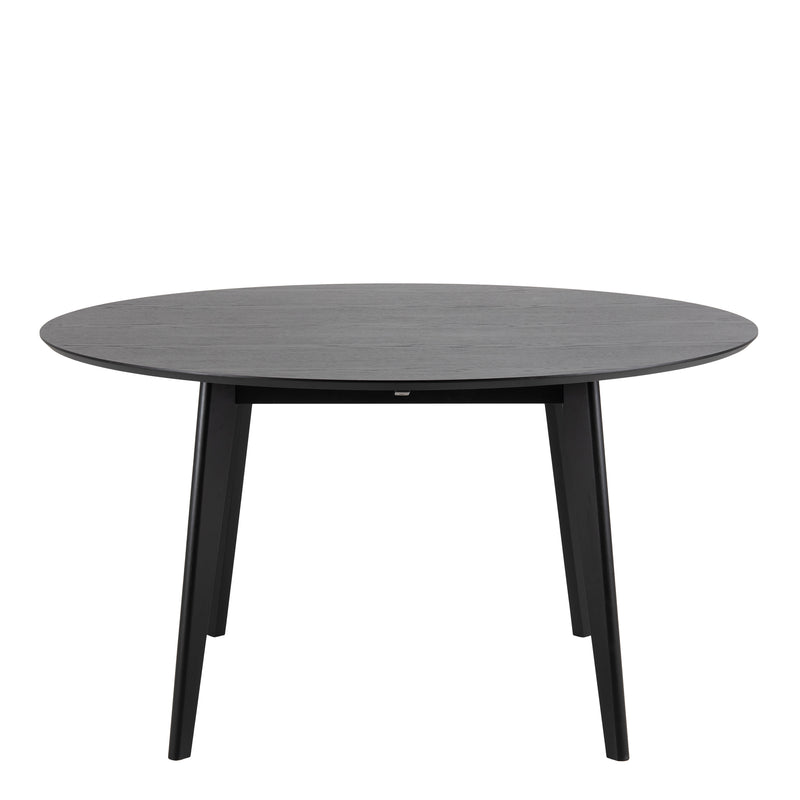 Roxby Round Dining Table in Black 140cm — side angle