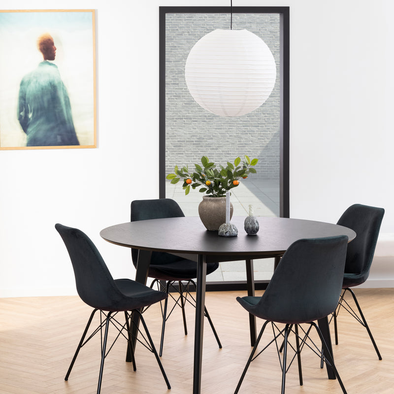 Roxby Round Dining Table in Black 140cm — alternative angle