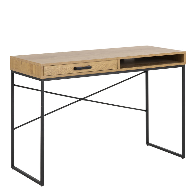 Seaford Office Desk with 1 Drawer in Oak — front view