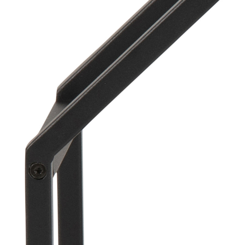 Seaford Octagonal Metal Wall Shelf in Black & Oak — alternative angle