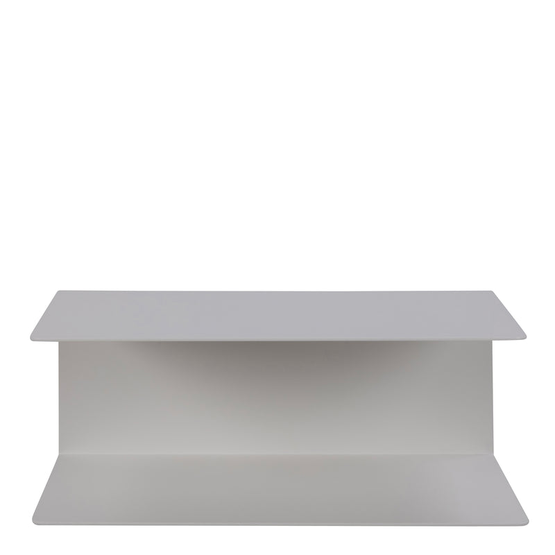 Joliet Wall Shelf in White — side angle