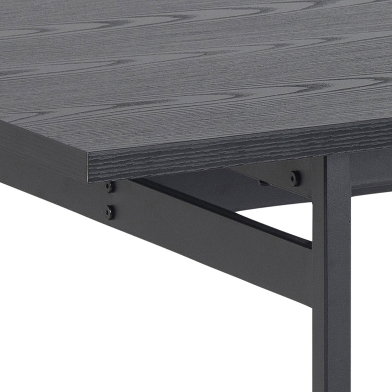 Angus Dining Table in Black 200x90cm includes 4 Carrie Swivel Dining Chairs in Sand — alternative angle