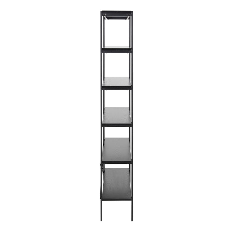 Angus Bookcase with 5 Shelves in Black — detail view