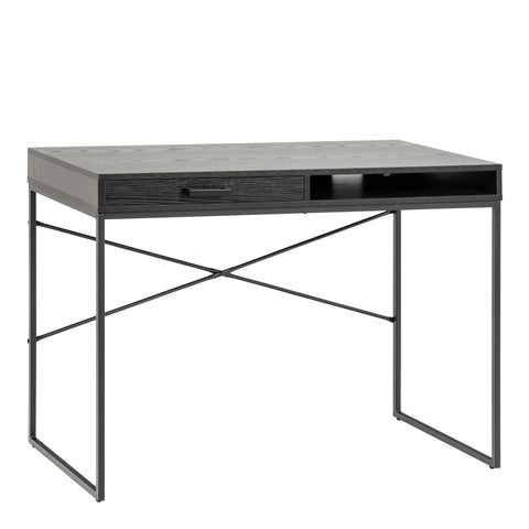 Seaford 1 Drawer Office Desk in Ash Black — front view