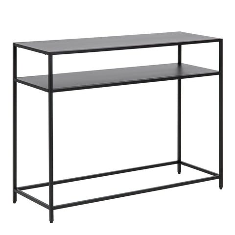Newcastle Console Table with Open Shelf in Matt Black — front view