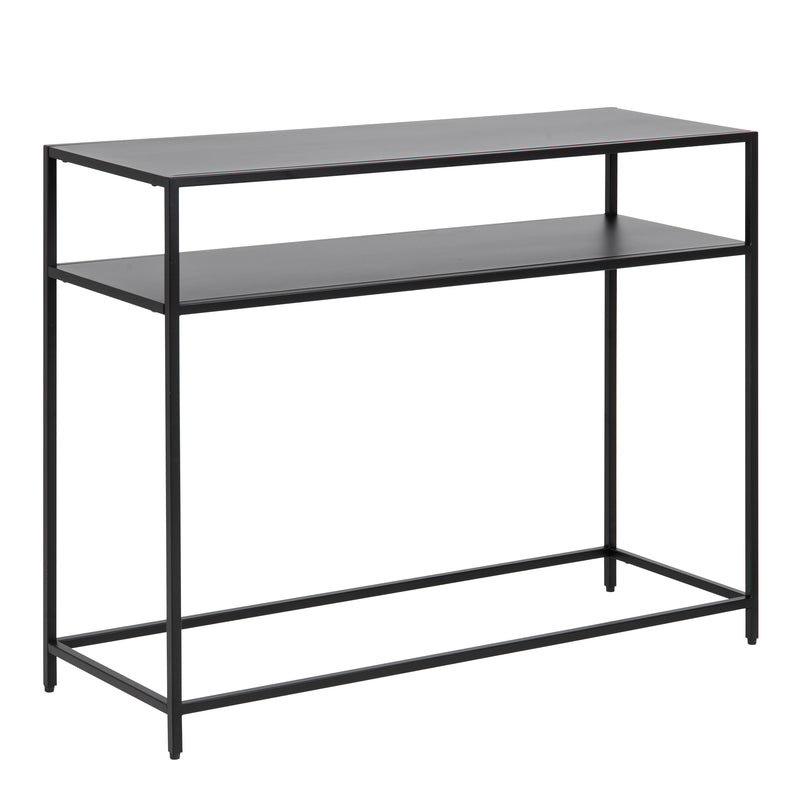 Newcastle Console Table with Open Shelf in Matt Black — front view