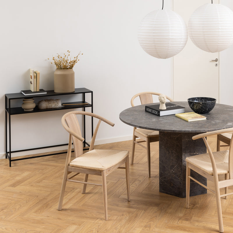 Newcastle Console Table with Open Shelf in Matt Black — alternative angle