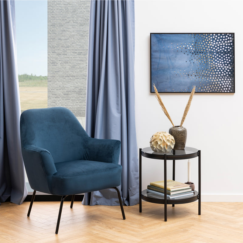 Melissa Lounge Chair in Navy Blue — alternative angle