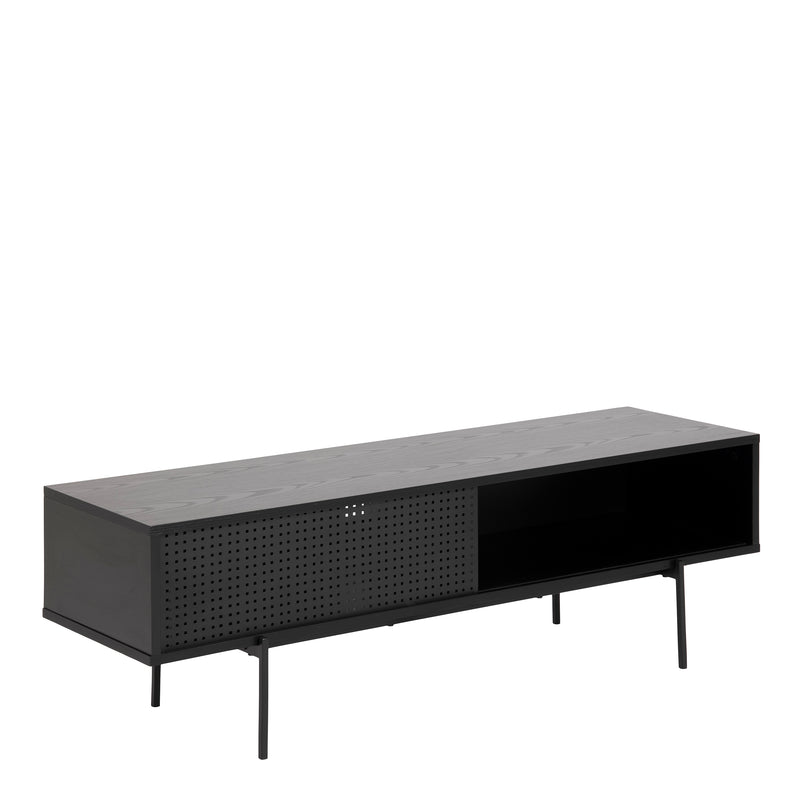 Angus TV Unit with 1 Sliding Door in Black — front view