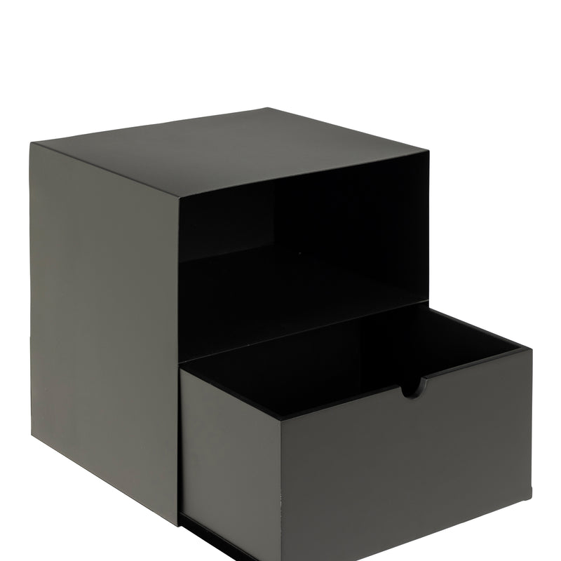 Joliet 1 Drawer Wallmounted Bedside Table in Matt Black — detail view