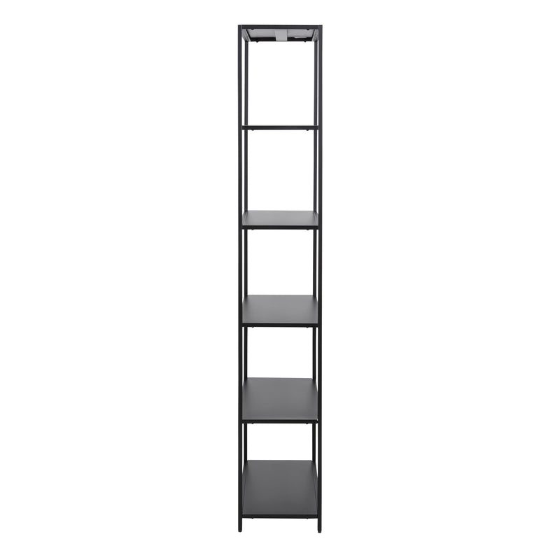 Newcastle Tall Bookcase with 5 Shelves in Matt Black — detail view