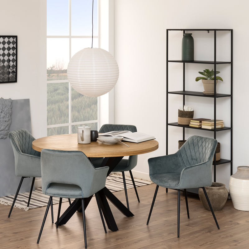 Newcastle Tall Bookcase with 5 Shelves in Matt Black — alternative angle