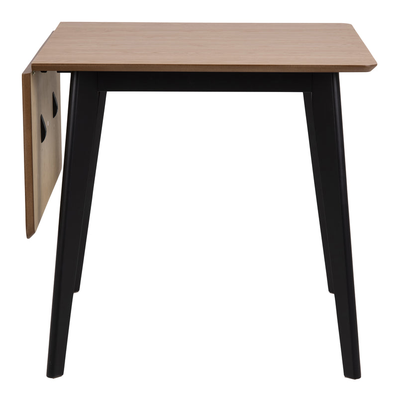Roxby Extending Dining Table 120x80cm in Oak & Black — side angle