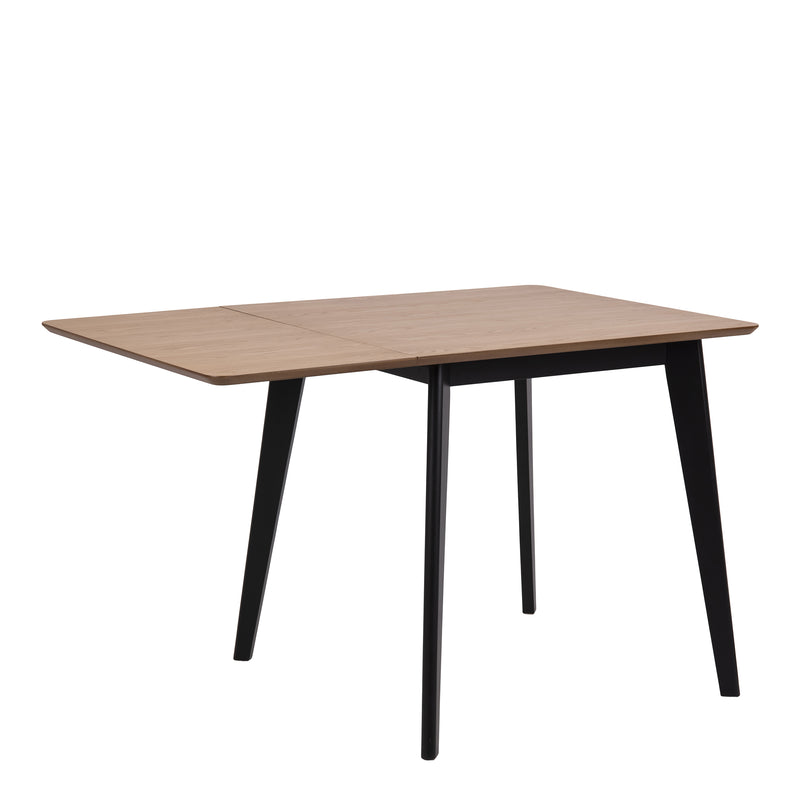 Roxby Extending Dining Table 120x80cm in Oak & Black — alternative angle