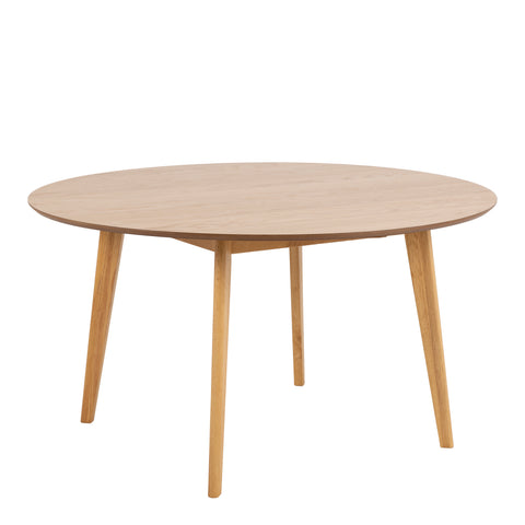 Roxby Round Dining Table in Oak 140cm — front view