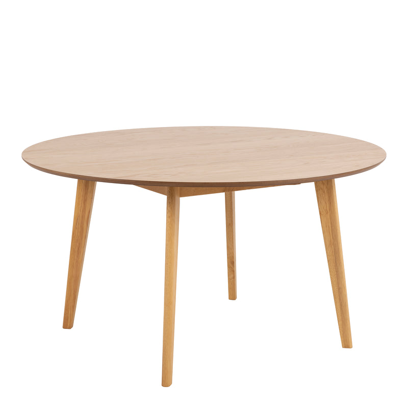 Roxby Round Dining Table in Oak 140cm — front view