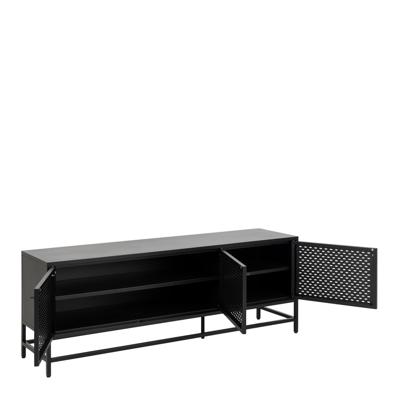 Newcastle 3 Door Sideboard in Matt Black — alternative angle