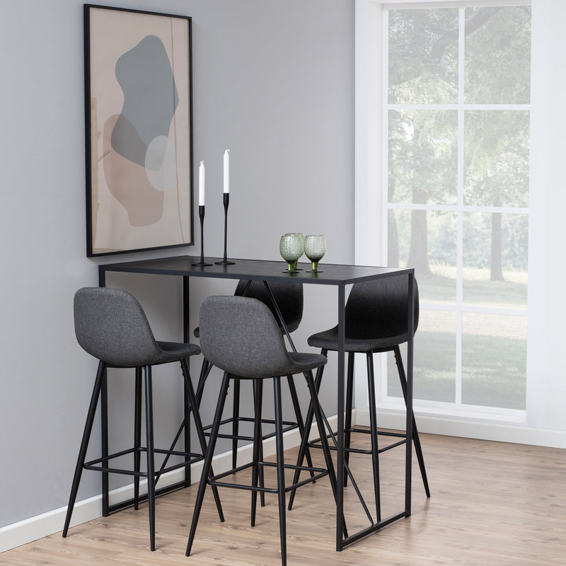 Seaford Black Metal Bar Table with Black Ash Top — alternative angle