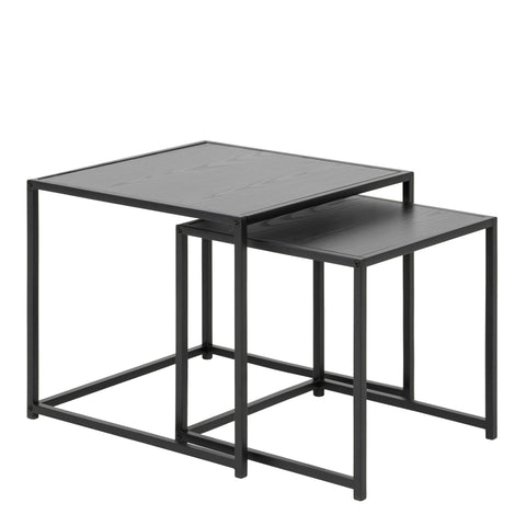 Seaford Nest of Tables in Ash Black — front view