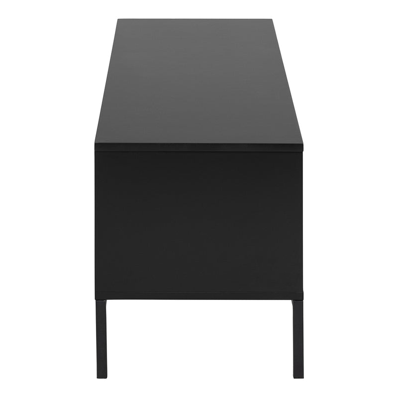 Seaford 2 Door 1 Drawer TV Unit in Ash Black — detail view