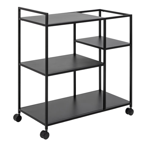 Newcastle Serving Trolley in Matt Black — front view
