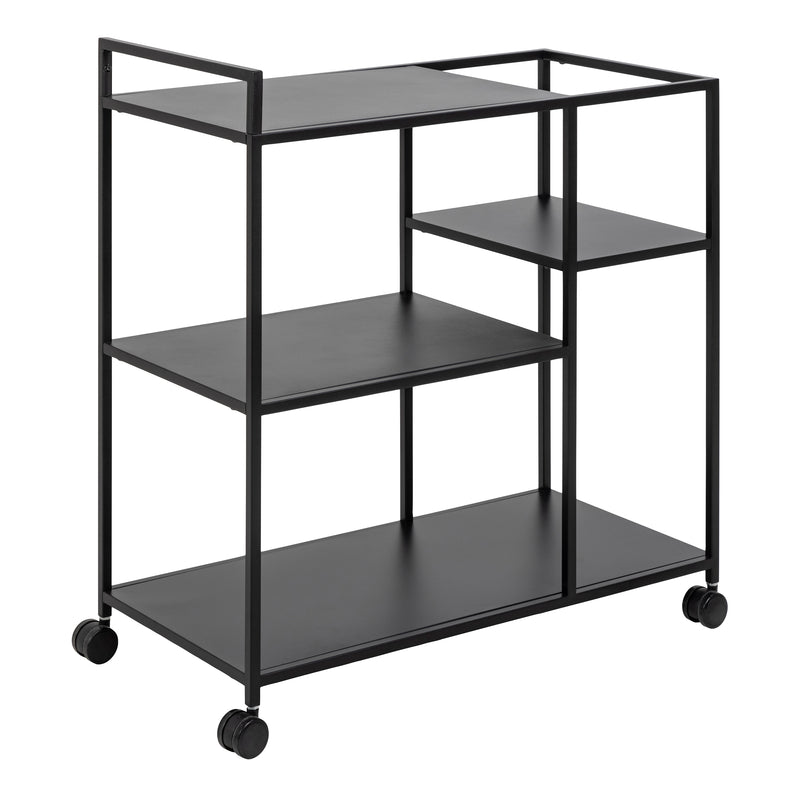 Newcastle Serving Trolley in Matt Black — front view