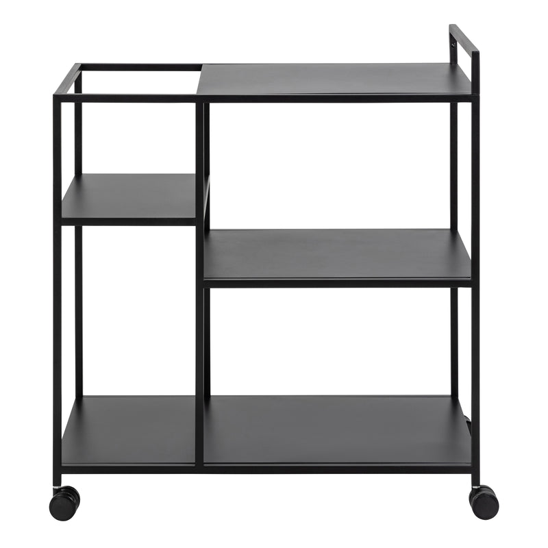 Newcastle Serving Trolley in Matt Black — side angle