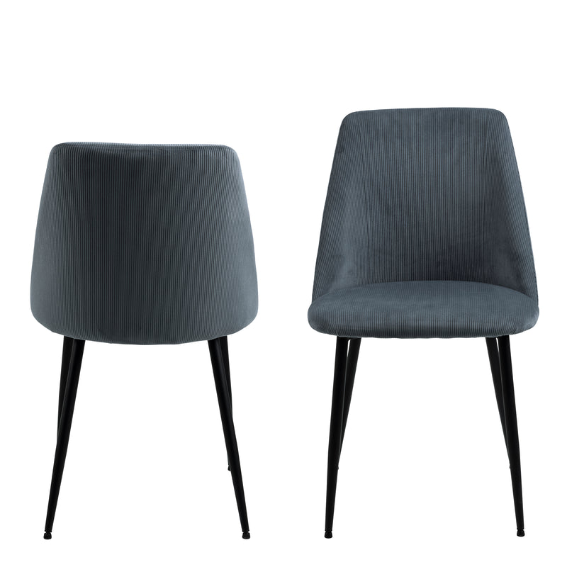 Ines Dining Chair in Grey Set of 4 — side angle