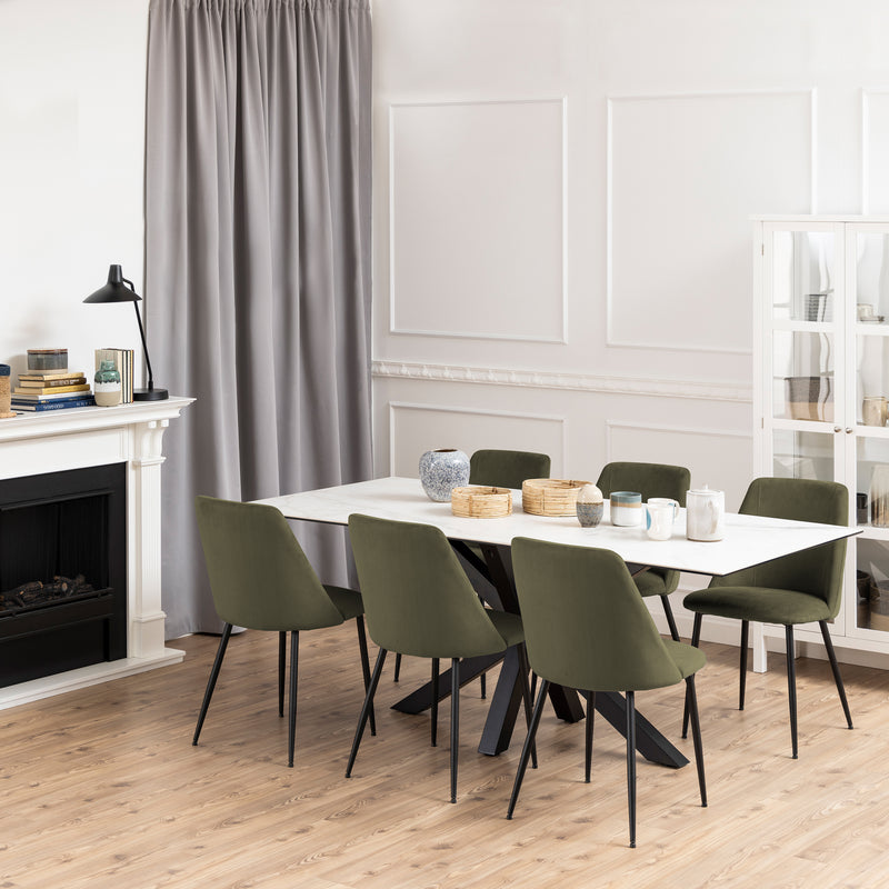 Ines Dining chair in Olive Green Set of 4 — alternative angle