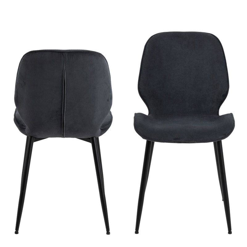 Femke Dining Chair in Anthracite Set of 4 — side angle