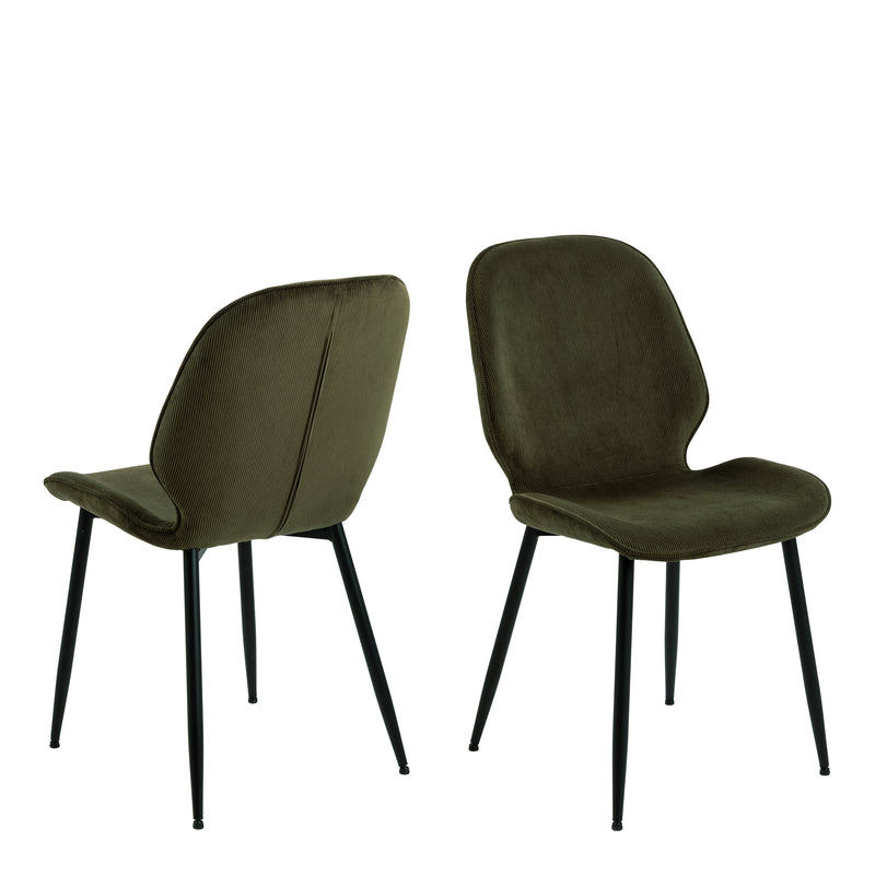 Femke Dining Chair in Olive Green Set of 4 — front view