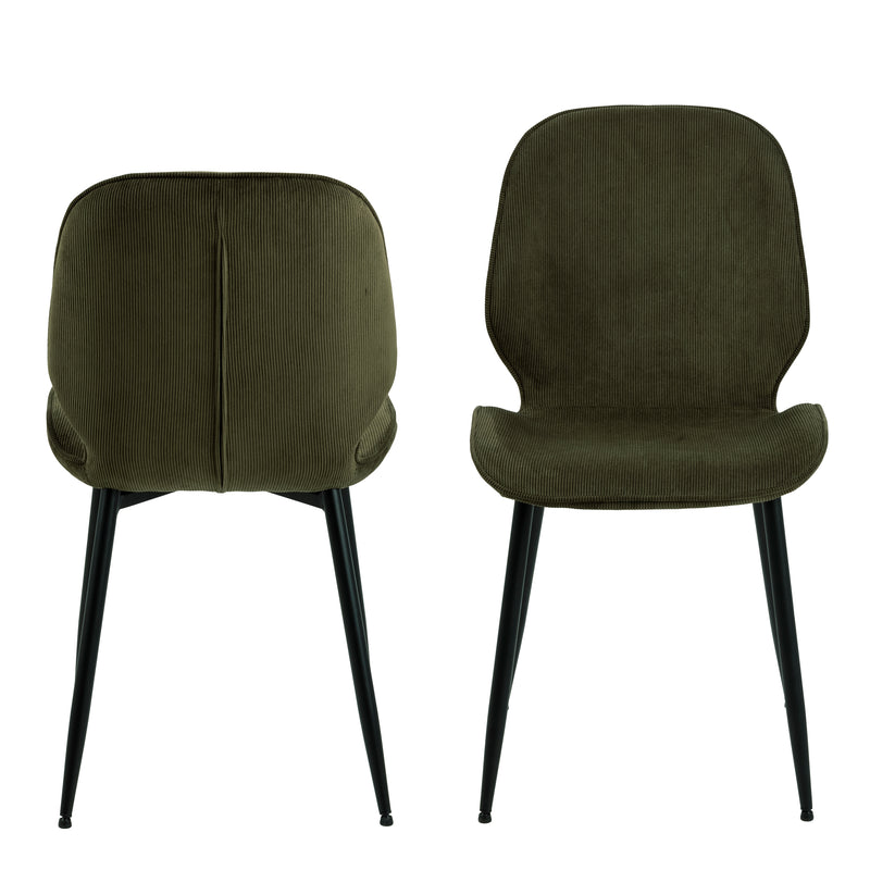 Femke Dining Chair in Olive Green Set of 4 — side angle
