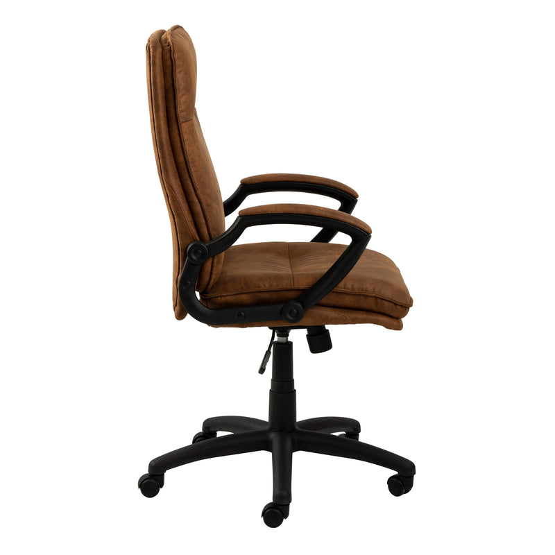 Brad Swivel Office/Desk Chair with Armrest in Brown — detail view
