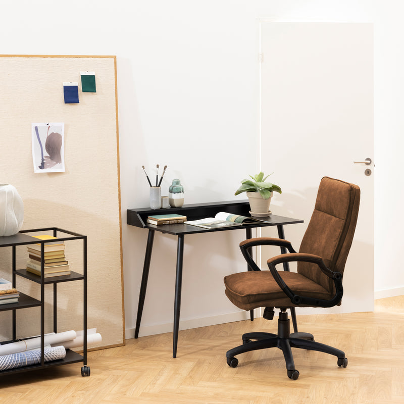 Brad Swivel Office/Desk Chair with Armrest in Brown — alternative angle