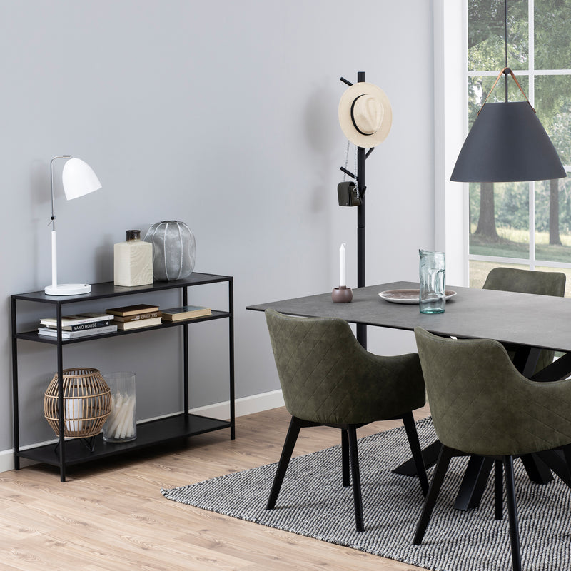 Seaford Console Table with 2 Shelves in Black — alternative angle