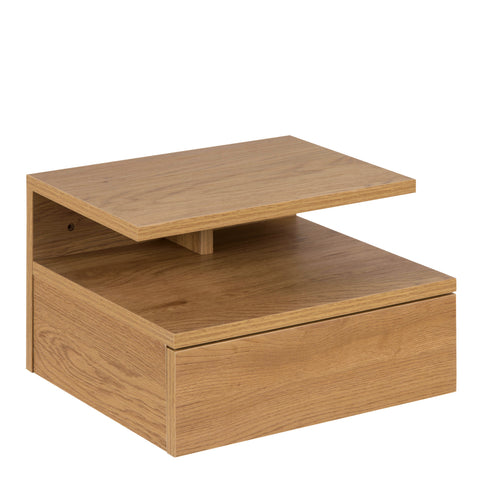 Ashlan Bedside Table with 1 Drawer in Oak — front view