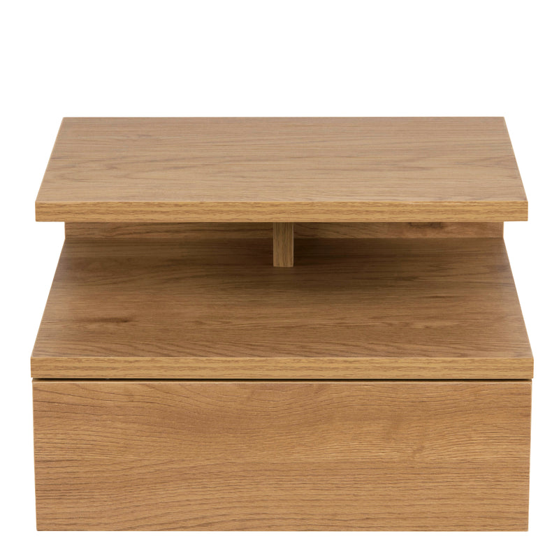 Ashlan Bedside Table with 1 Drawer in Oak — side angle