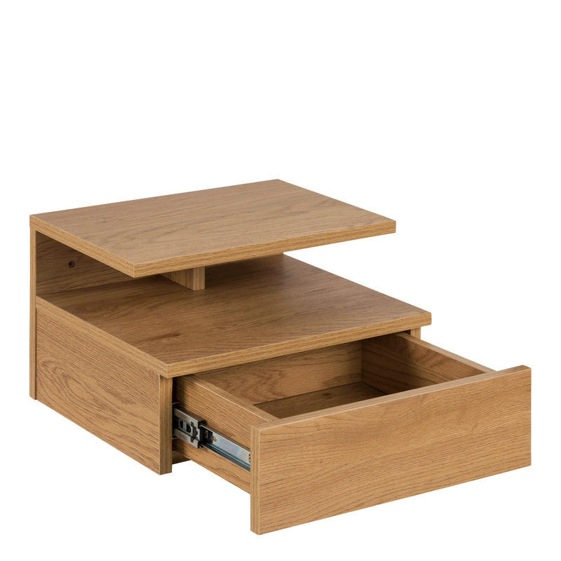 Ashlan Bedside Table with 1 Drawer in Oak — detail view