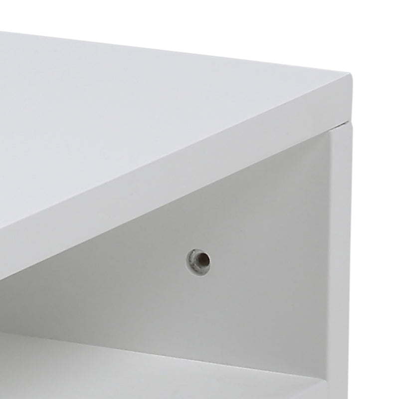 Ashlan Bedside Table with 1 Drawer in White — room setting