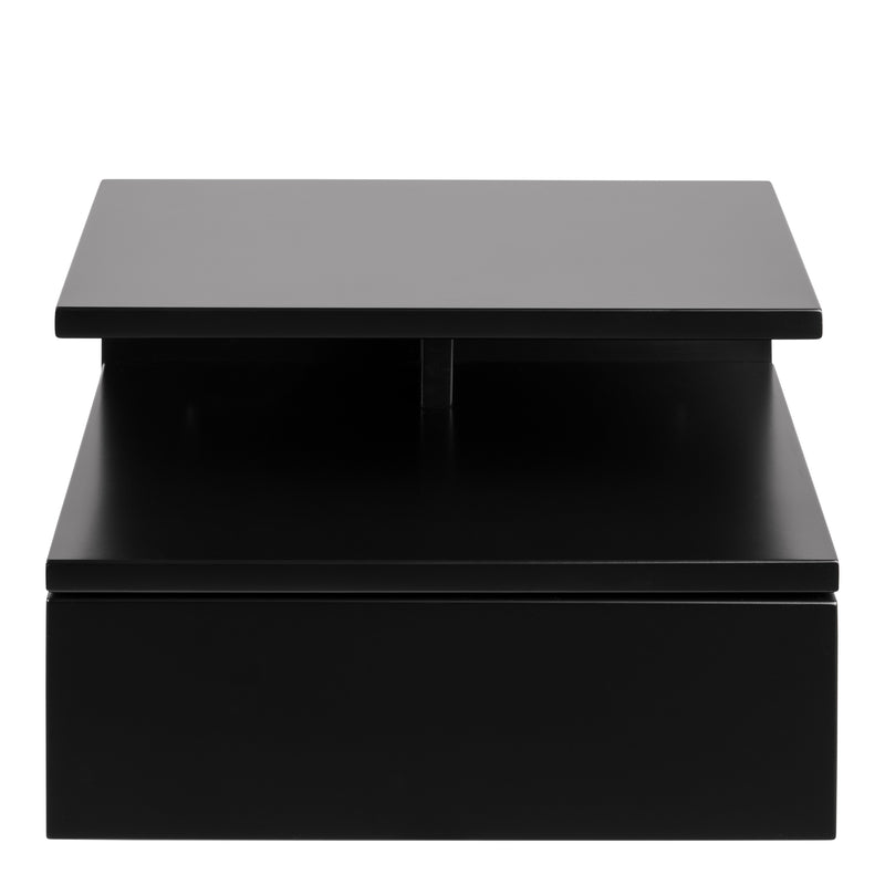 Ashlan Bedside Table with 1 Drawer in Black — side angle